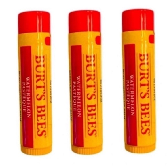 New 3 Burt’s Bees Watermelon Lip Balms - Picture 1 of 2